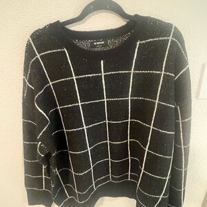 Workshop Republic Clothing Black and White Crew Neck Sweater